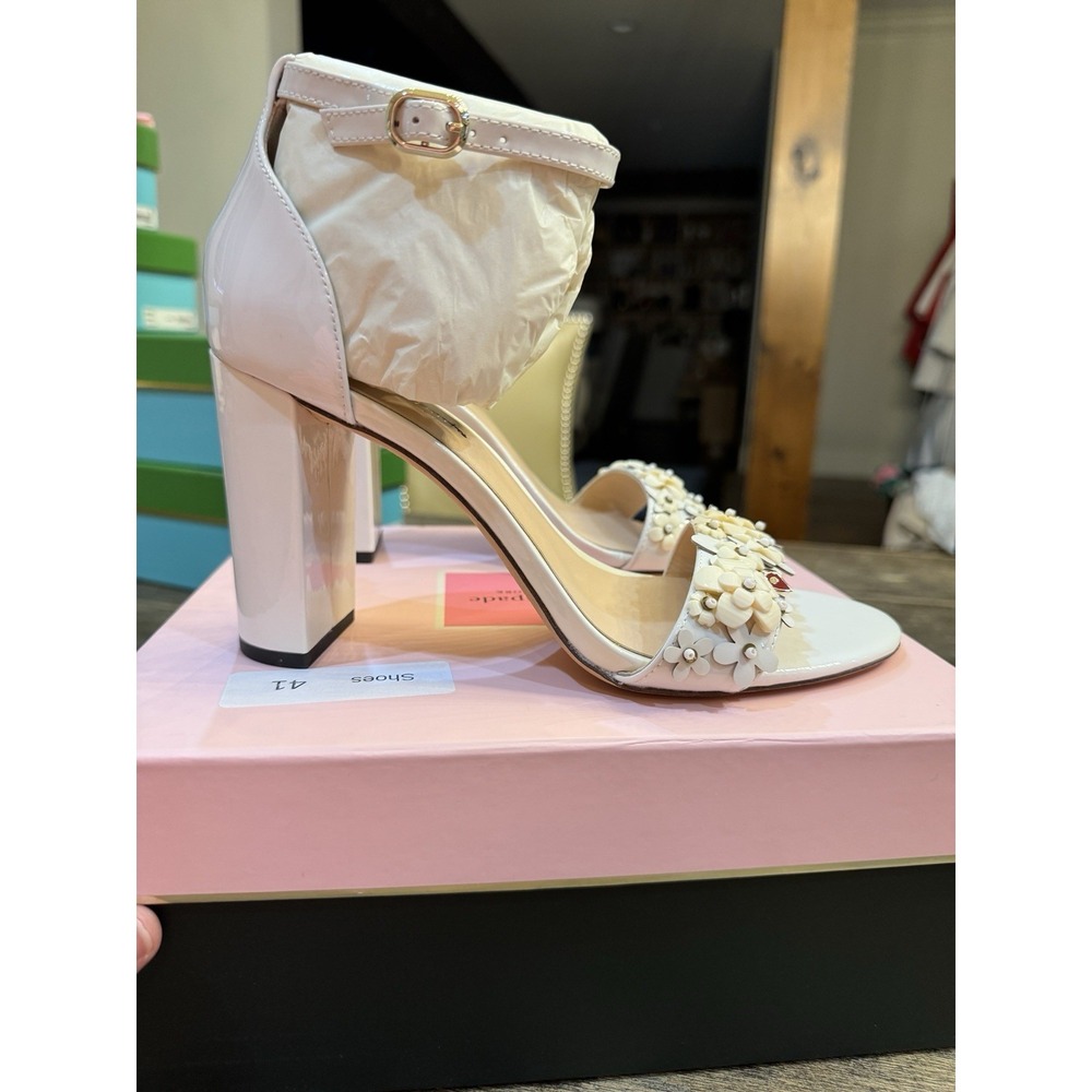 Kate Spade Paradisi Heeled Pump Dress Sandals Size 11 NIB in Optic White! - Picture 3 of 10